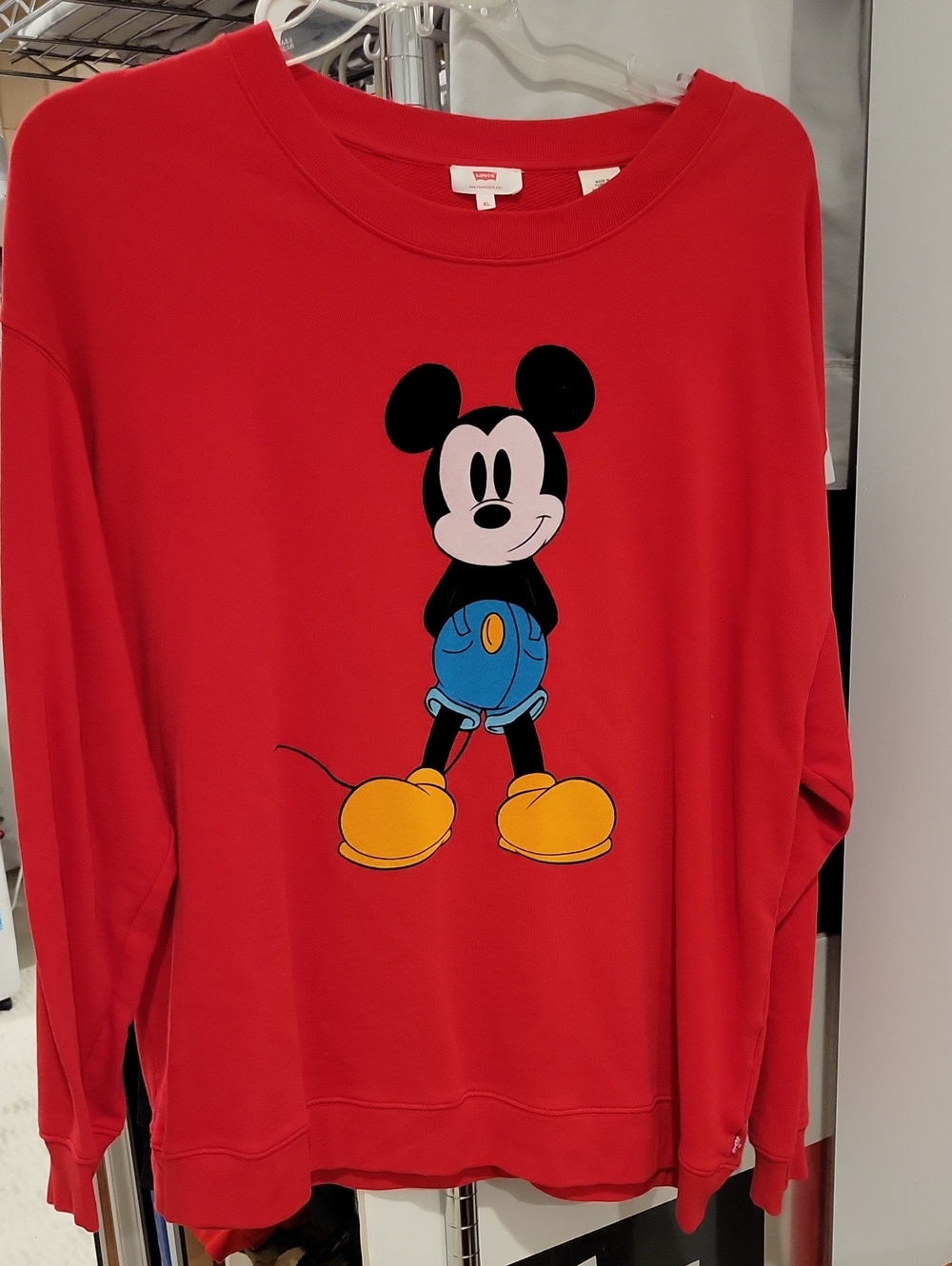 Levi's Adult XL Red Mickey Graphic Sweatshirt